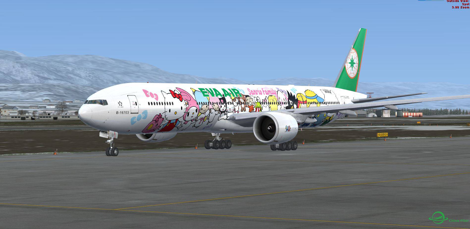 FSX B777 EVA Kitty @ LSGG-1370 