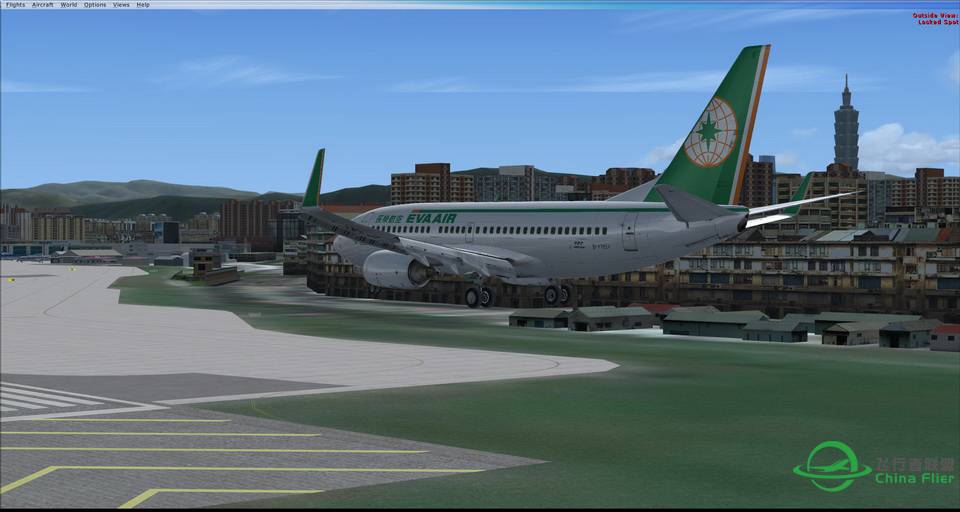 EVA OLD LIVERY PMDG 737-700 FROM RCTP TO RCSS 起降練習-3854 