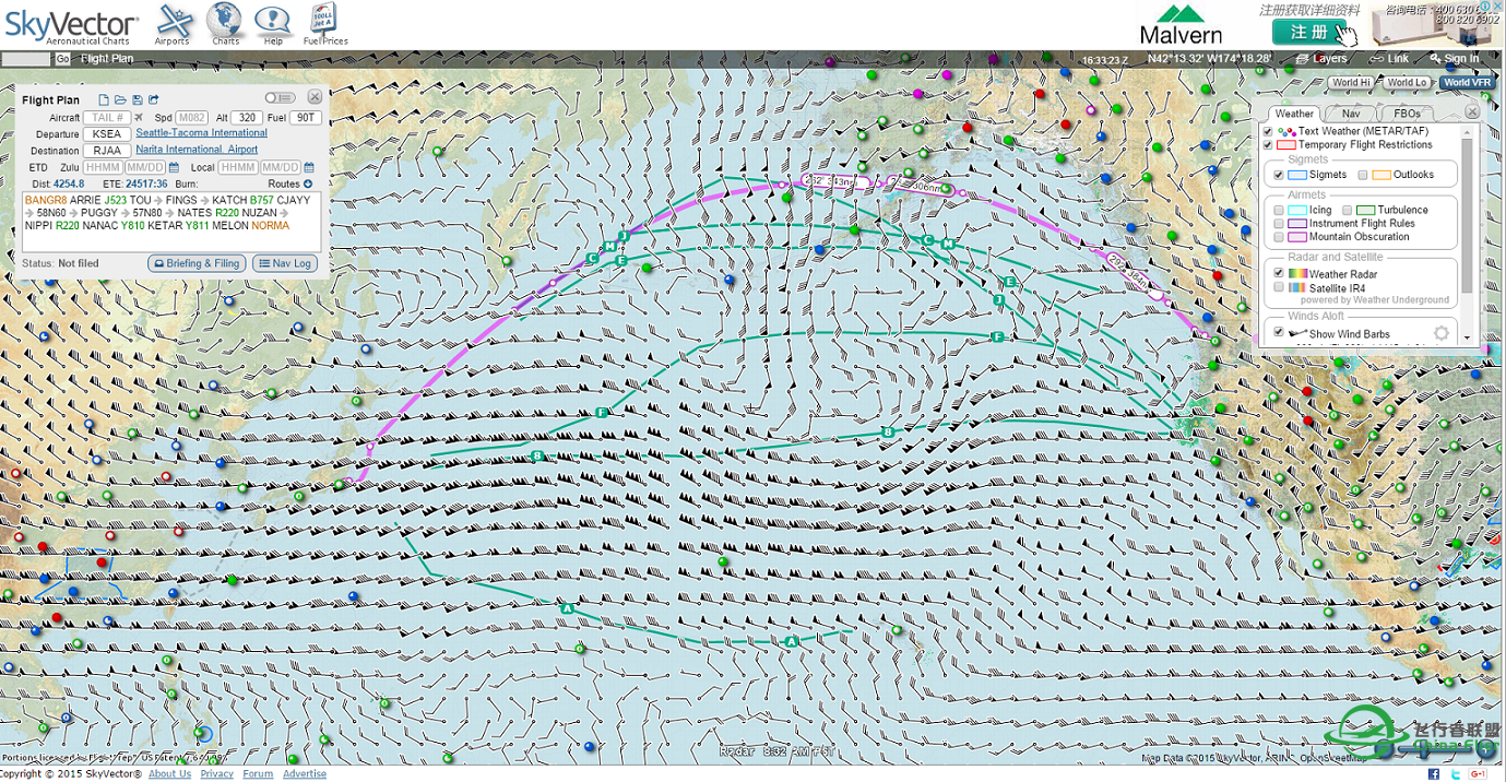 KSEA Seattle-Tacoma Intl.-----&gt;RJAA Narita Intl.-31 