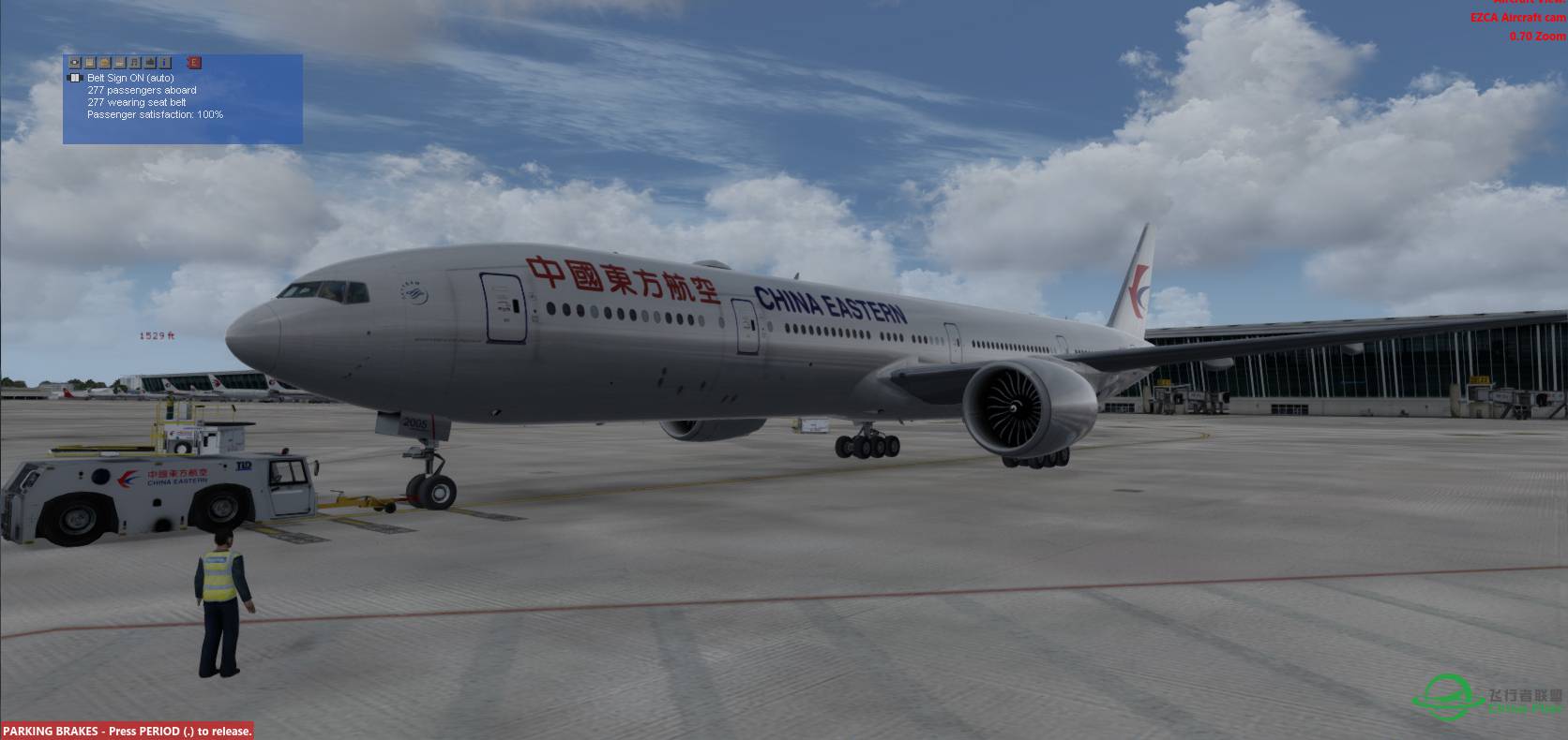 P3Dv3 东航77W浦东出发-6491 