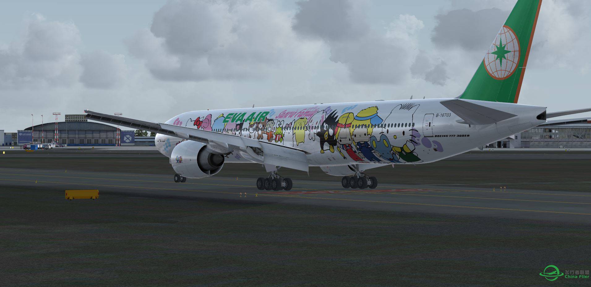 B777 EVA B16703 Kitty @ EPWA-2666 