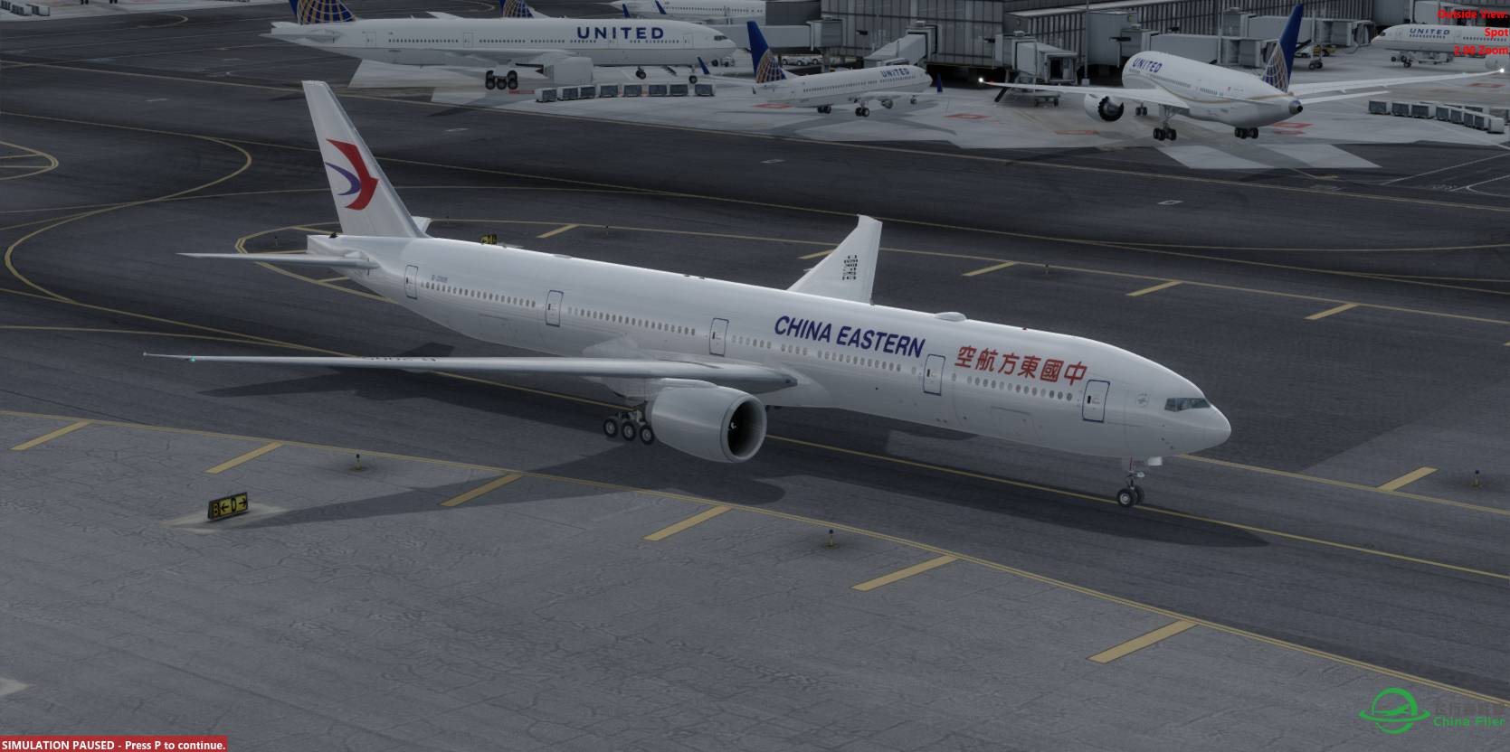 P3Dv3.2 东航 MU589 77W@KSFO-5117 