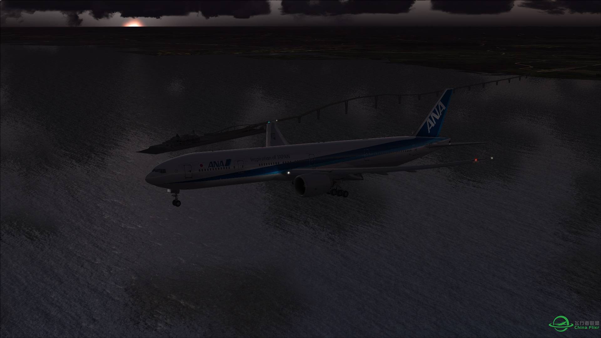 [FSX] HND国际线开发 全日空NH105 洛杉矶-东京羽田-464 