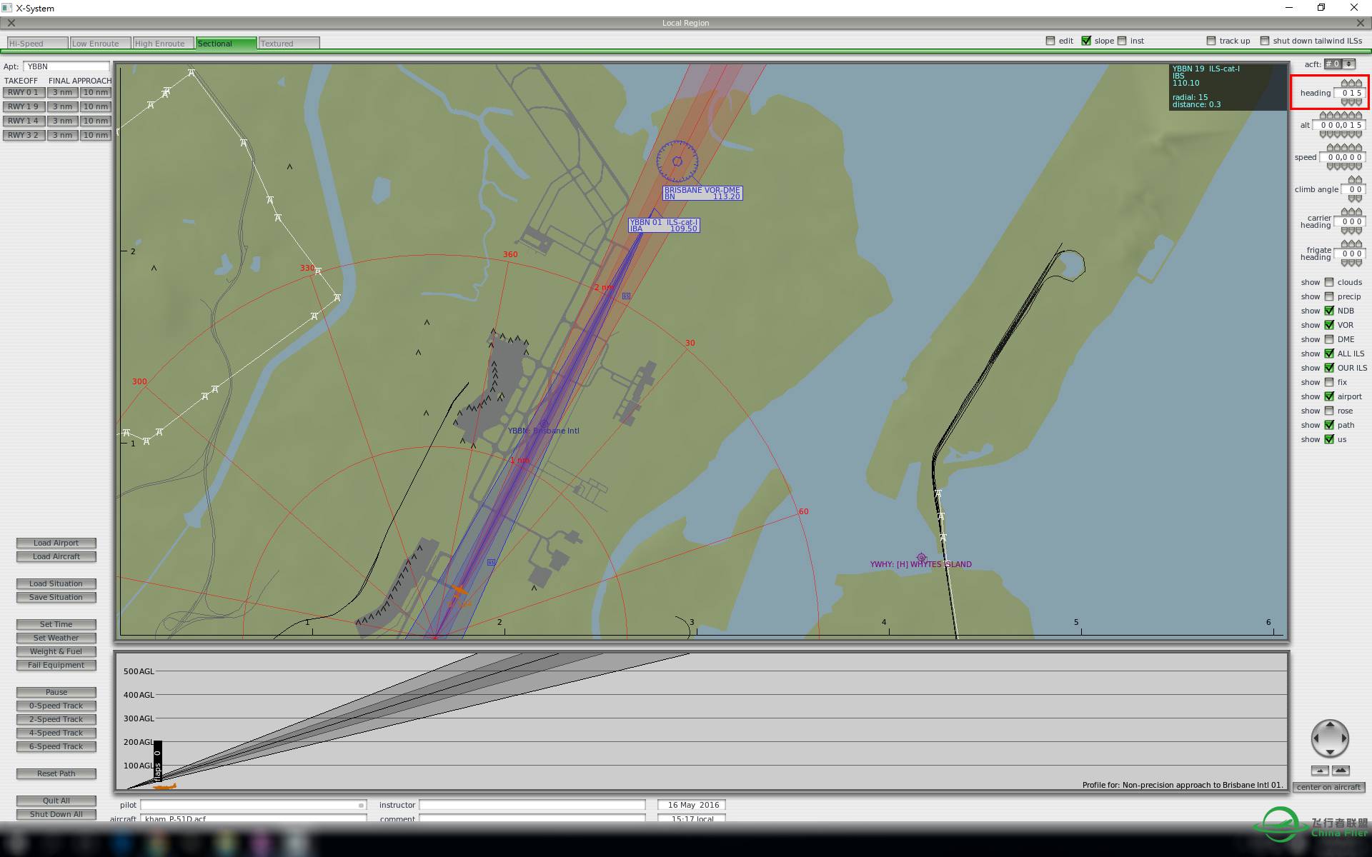 xplane ixeg 737 澳大利ybbn 01RW夜晚很漂亮 但是为啥每次ils都偏航-1061 