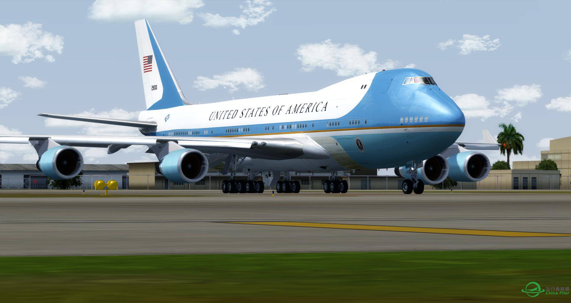 美国总统 空军一号，抵达杭州萧山国际机场-4433 