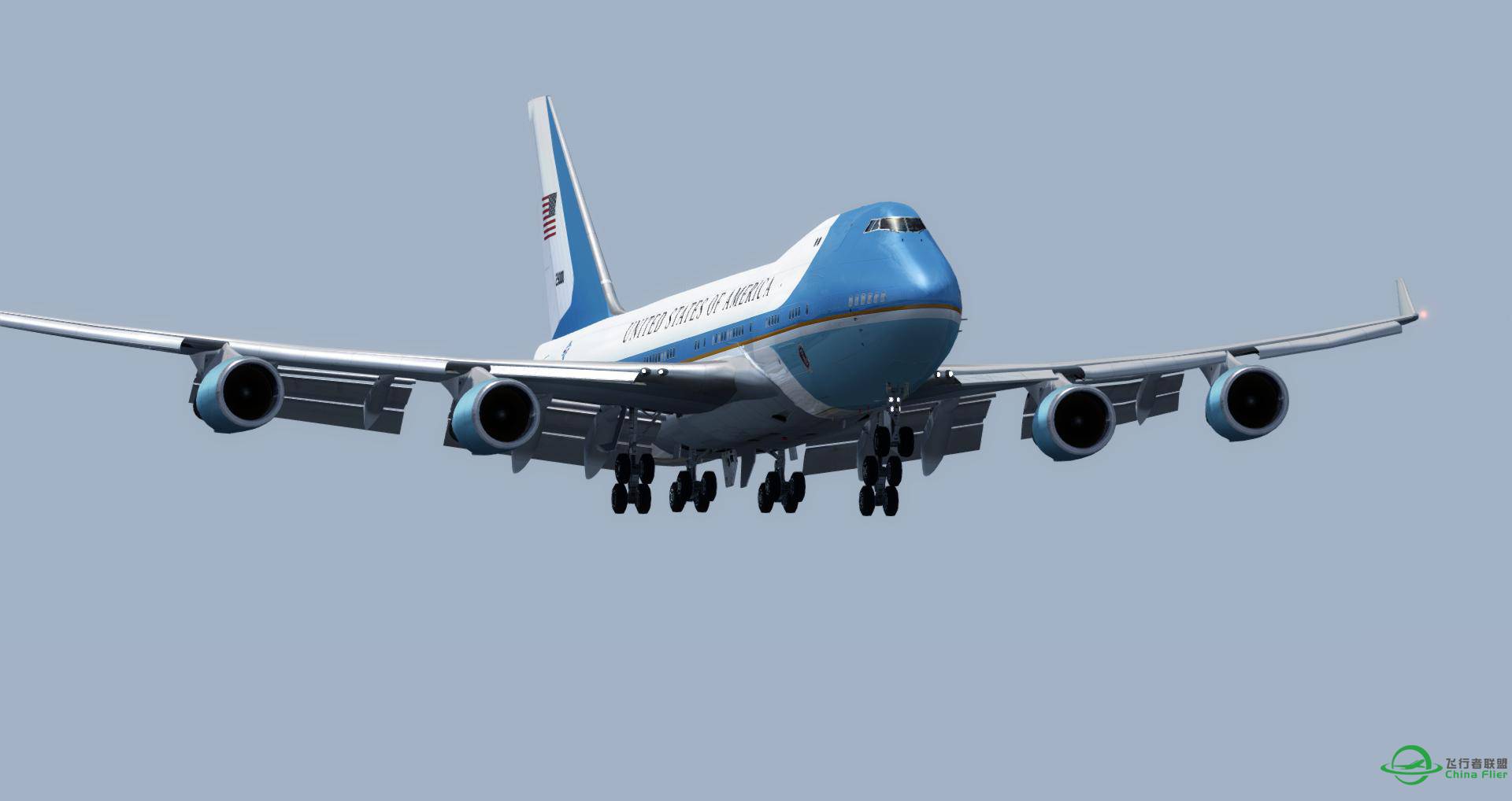 美国总统 空军一号，抵达杭州萧山国际机场-1385 