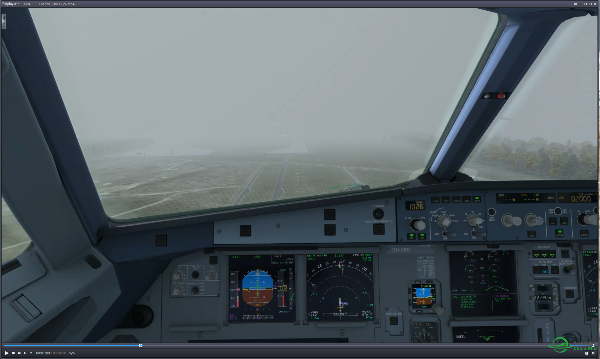 【新视频预告】Prepar3D - Aerosoft A321 landing EPKT in fog weather-6568 