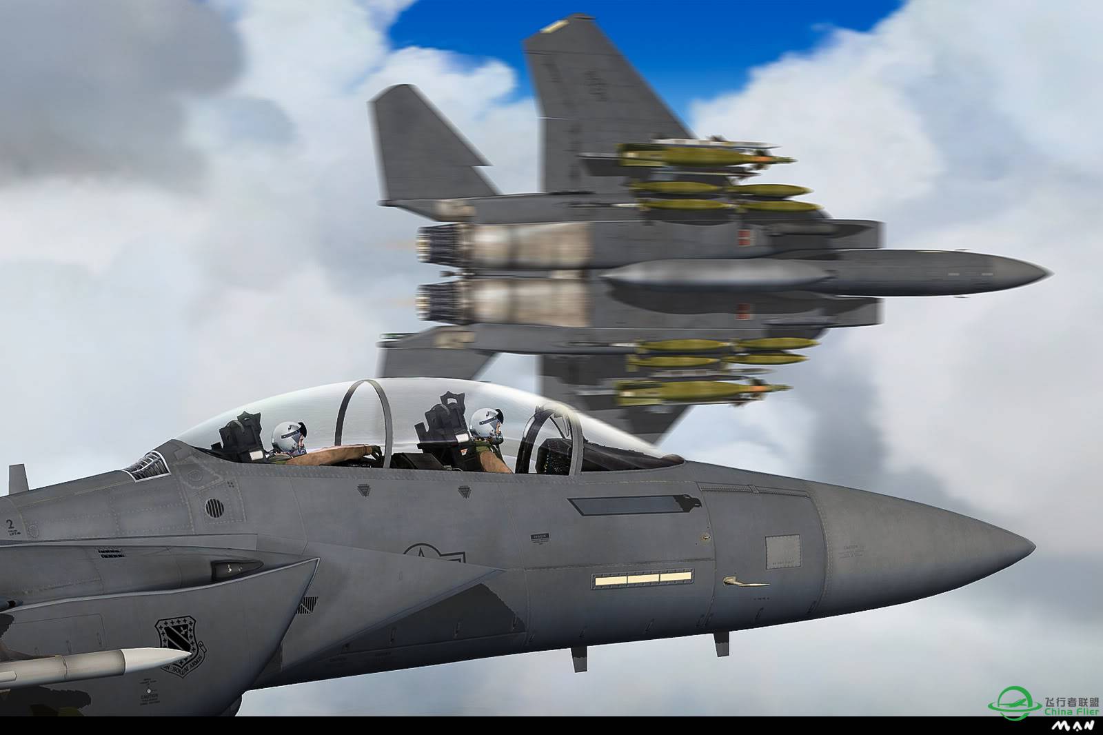 F-15E首次与F-35联合战术编队训练FSX复刻版-5835 