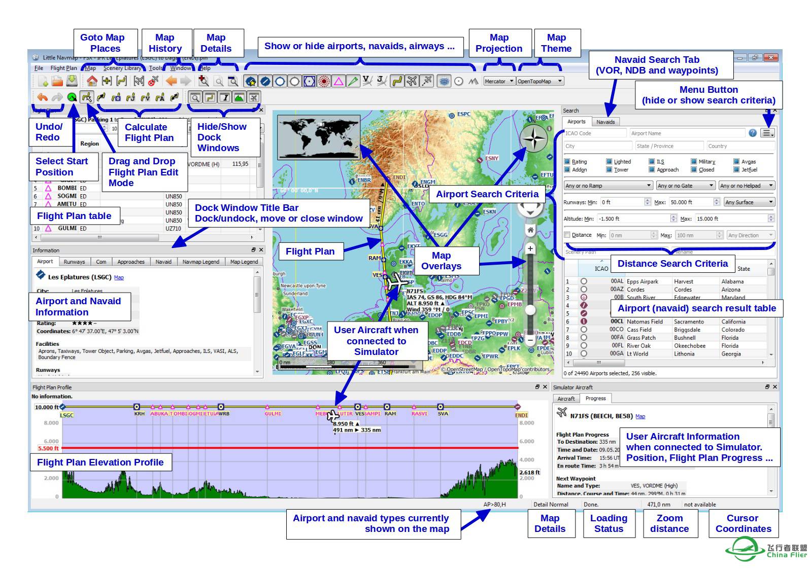 Little Navmap 1.05，Flight Plan和飞行实时观察软件-1121 