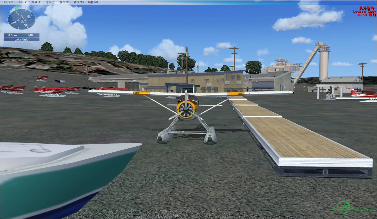 FSX任务模式里面有一关是水上飞机的。我进入任务何故没水-5853 