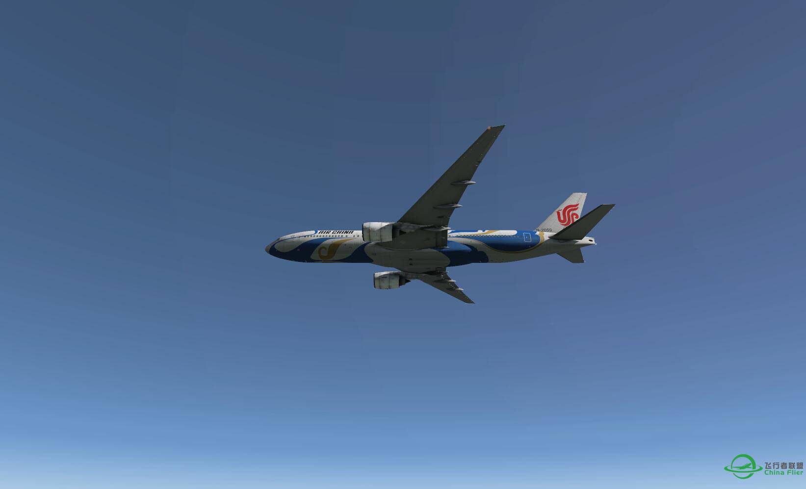 XP11香港飞浦东国航777青花瓷B-2059-780 