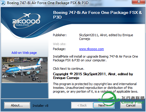 747-8 空军一号假想插件机安装包 FSX&amp;P3D-3201 