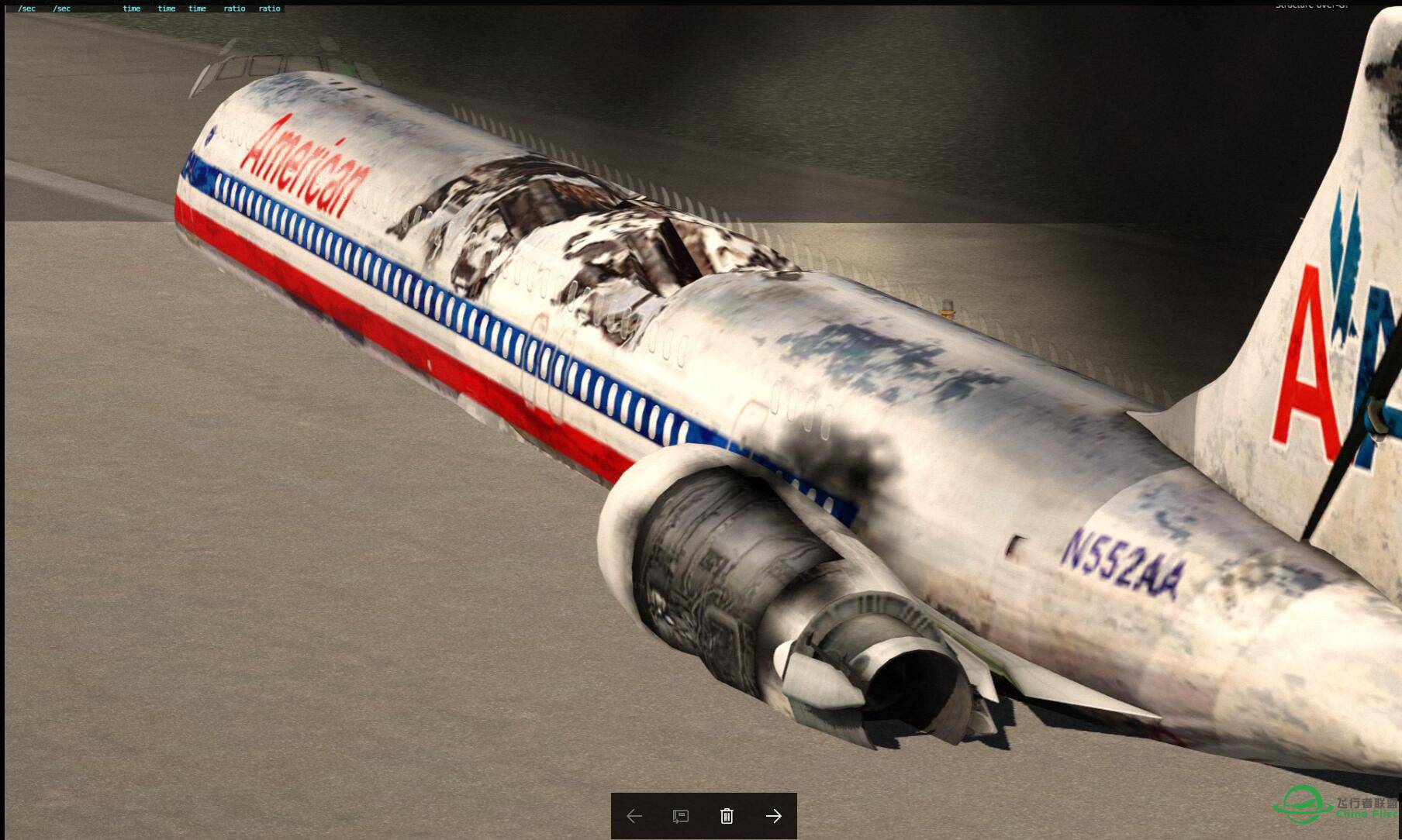 XPLANE 11 737無起落架迫降-919 