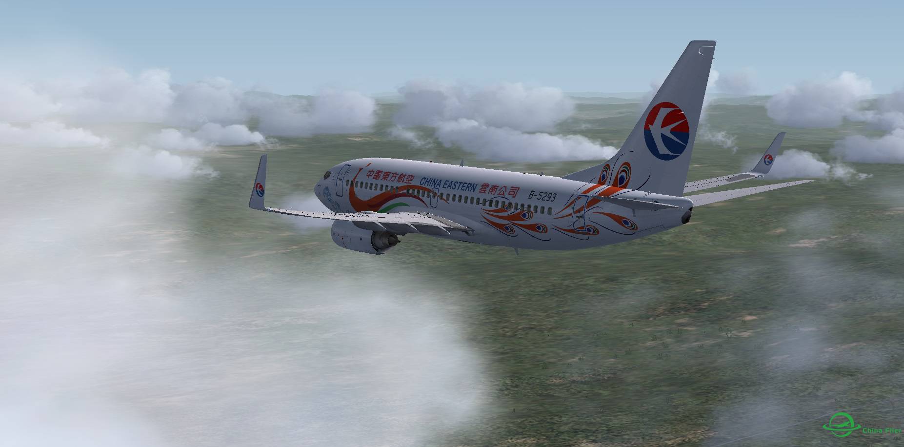 FSX 东航737 西双版纳-普洱飞行-9986 