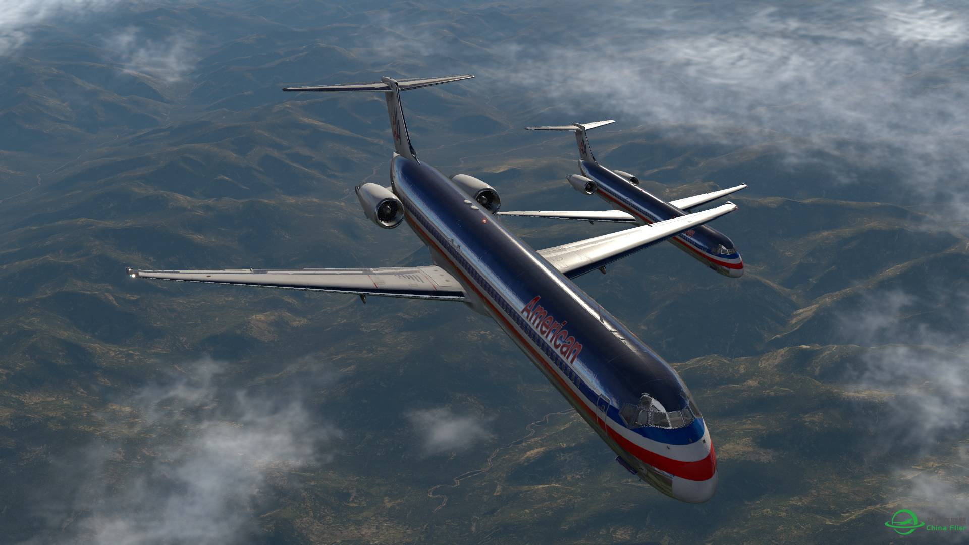 XPLANE 11 MD80 双机比翼齐飞-4740 