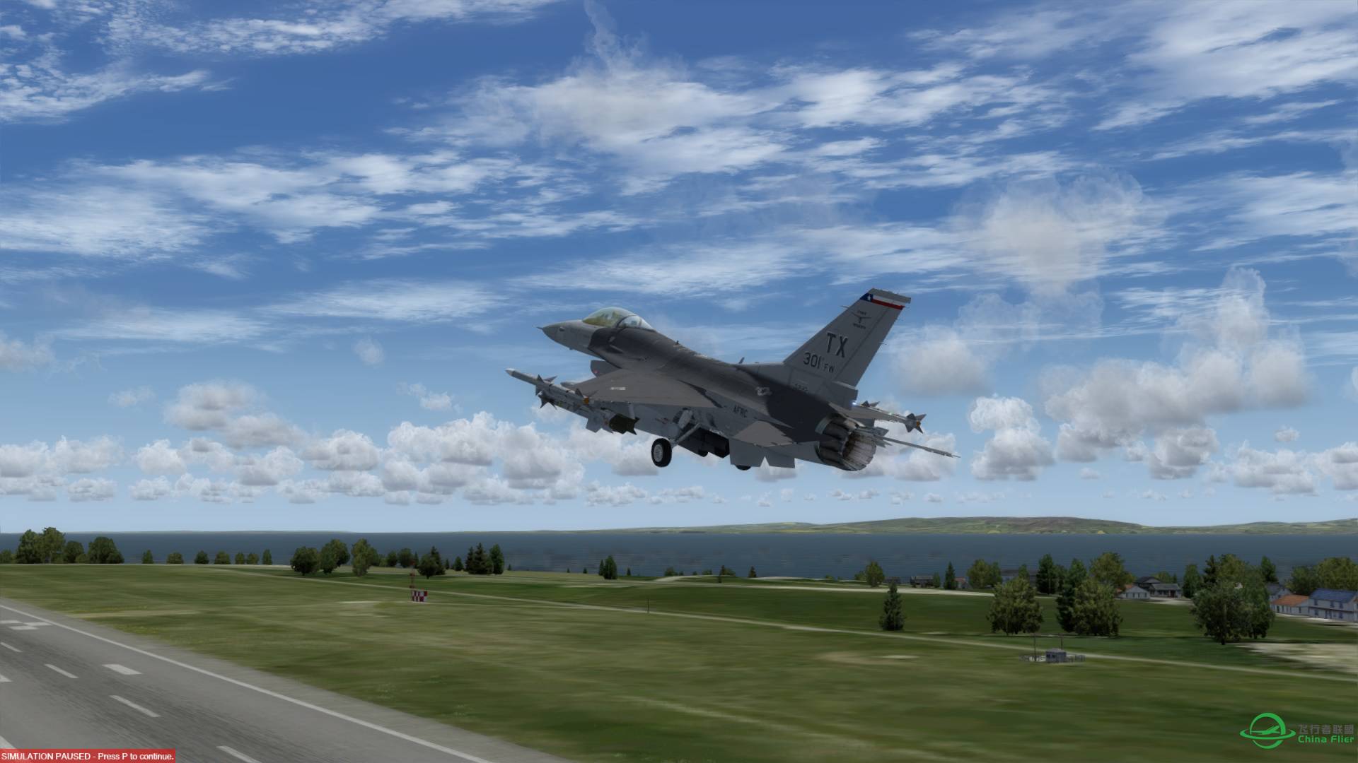 Aerosoft F-16 起落EGFF，并浏览英国加的夫市。-6536 