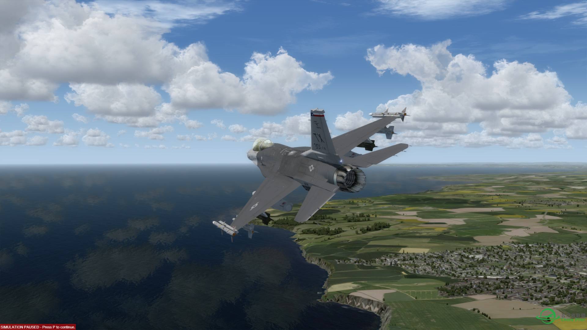 Aerosoft F-16 起落EGFF，并浏览英国加的夫市。-9961 