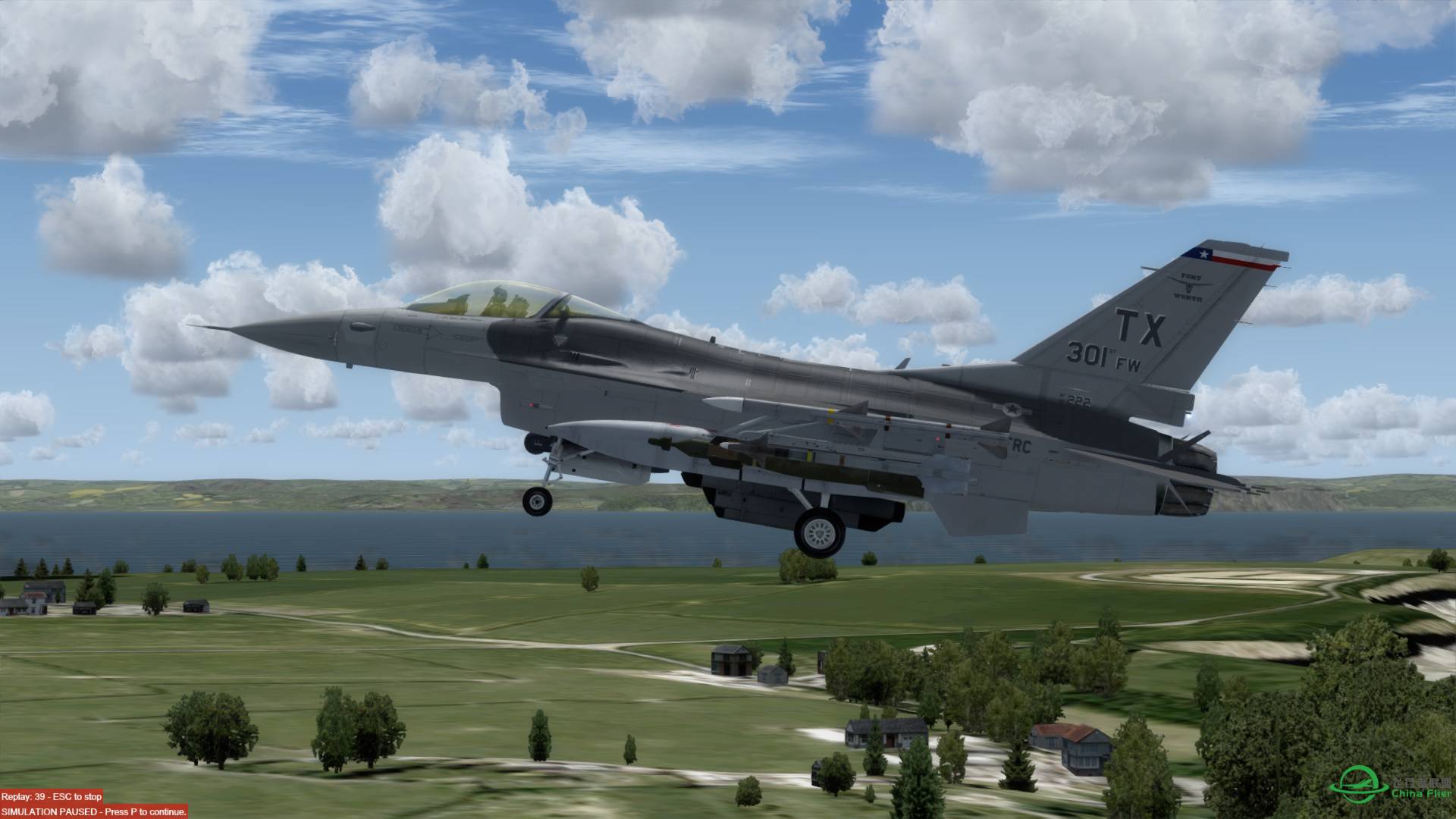 Aerosoft F-16 起落EGFF，并浏览英国加的夫市。-6268 