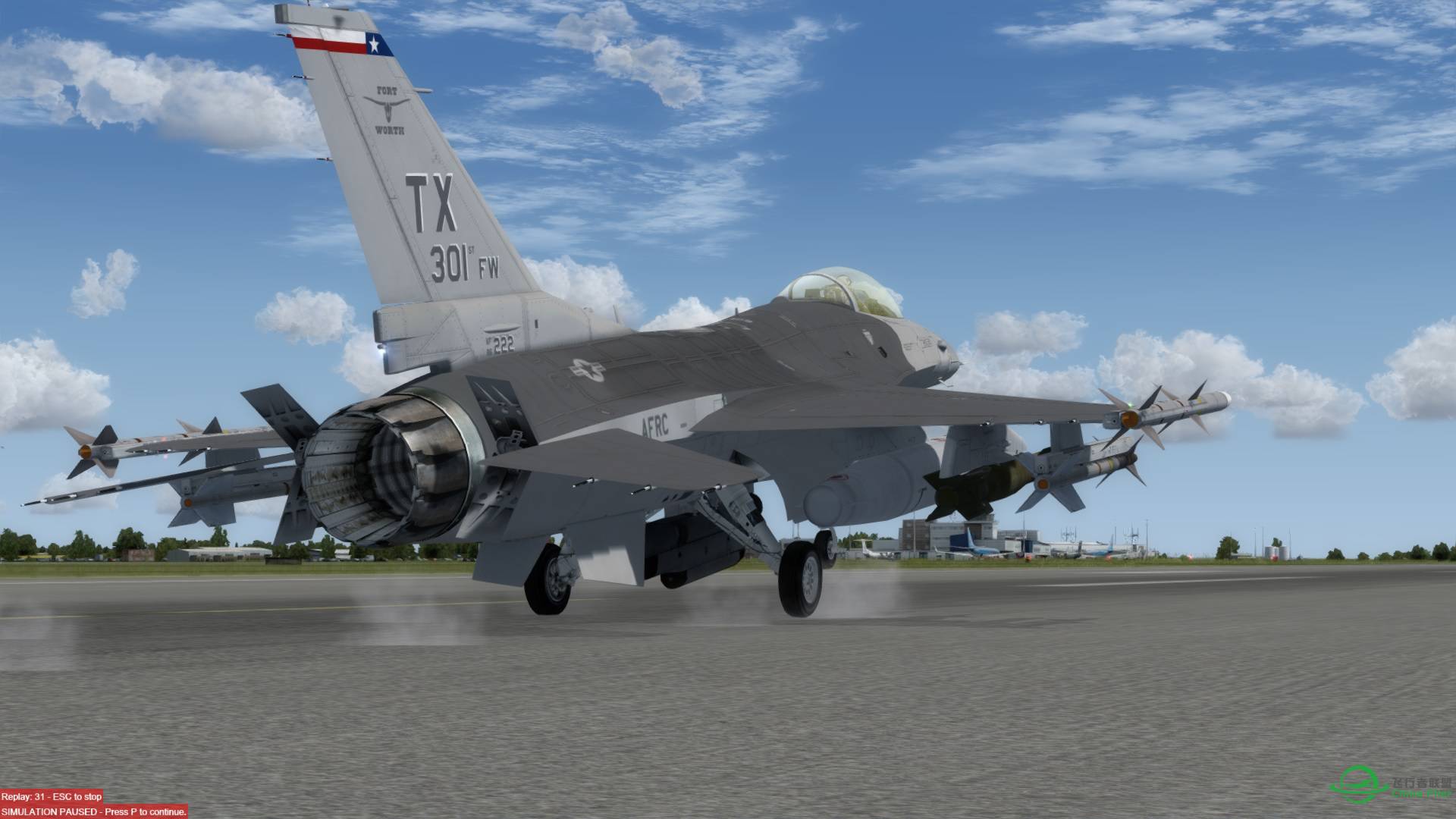 Aerosoft F-16 起落EGFF，并浏览英国加的夫市。-7189 