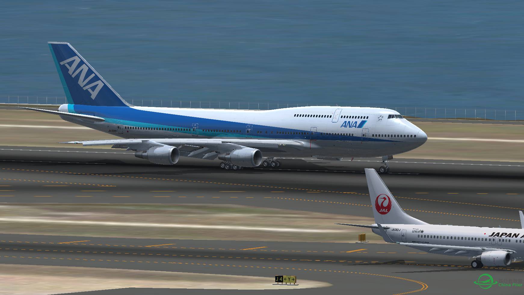 ANA全日空 B747-400D 大阪关西机场本场飞行-9843 