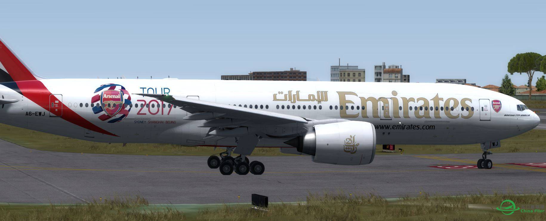 [P3D] B777-200 Emirates @ LIRA-1362 