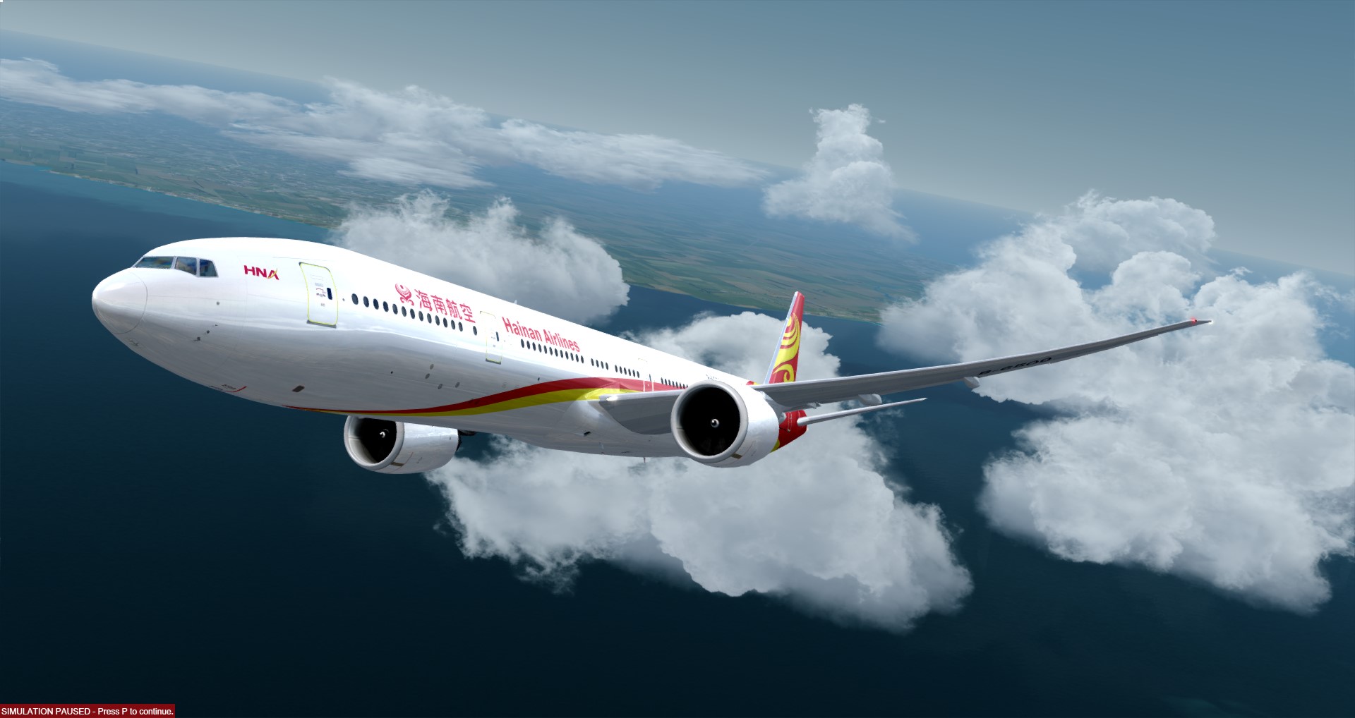 P3D V4 777-300ER虚拟海航 ZSPD-KSFO 照片级-6969 