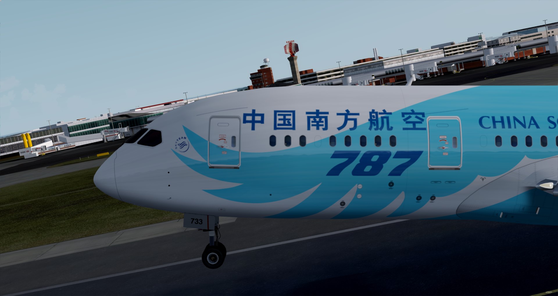 P3D V4 787南航B-2733 EGLL-ZGGG-9128 