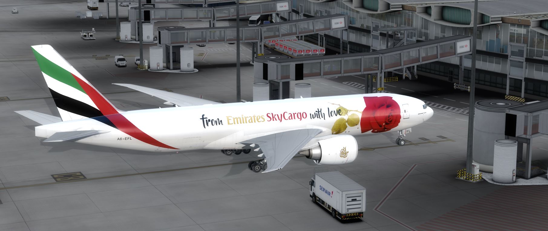 B777 Cargo Emirate Red Rose-6700 