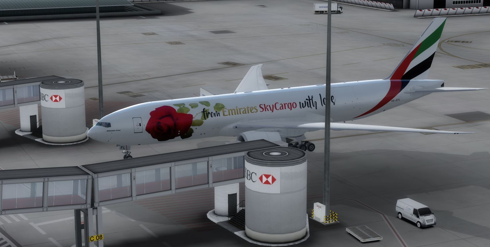 B777 Cargo Emirate Red Rose-2984 