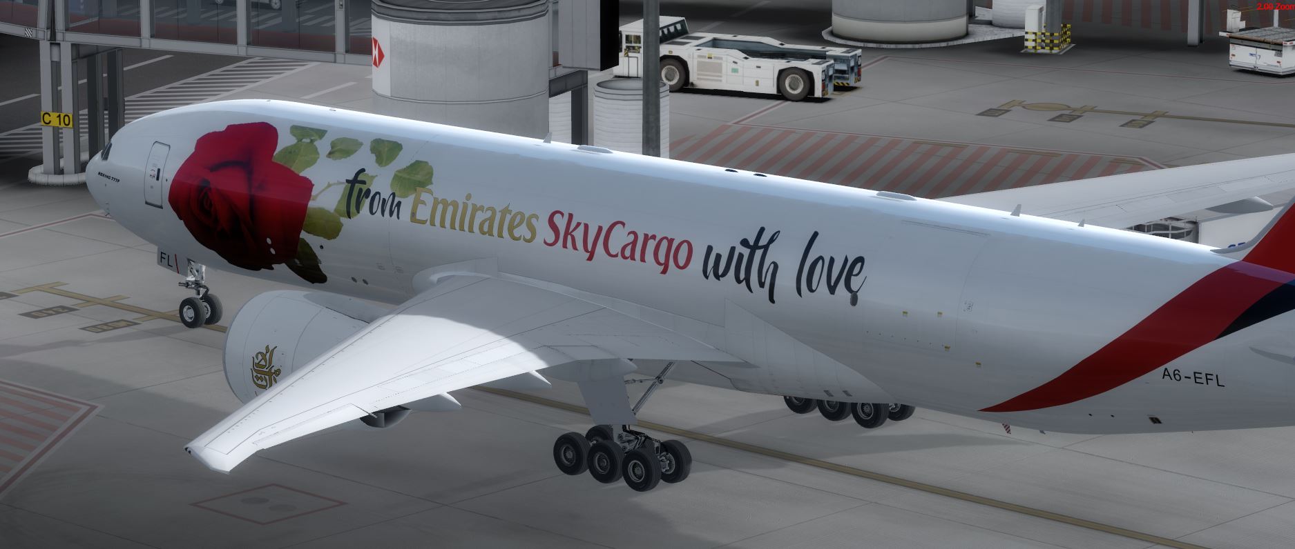 B777 Cargo Emirate Red Rose-3051 