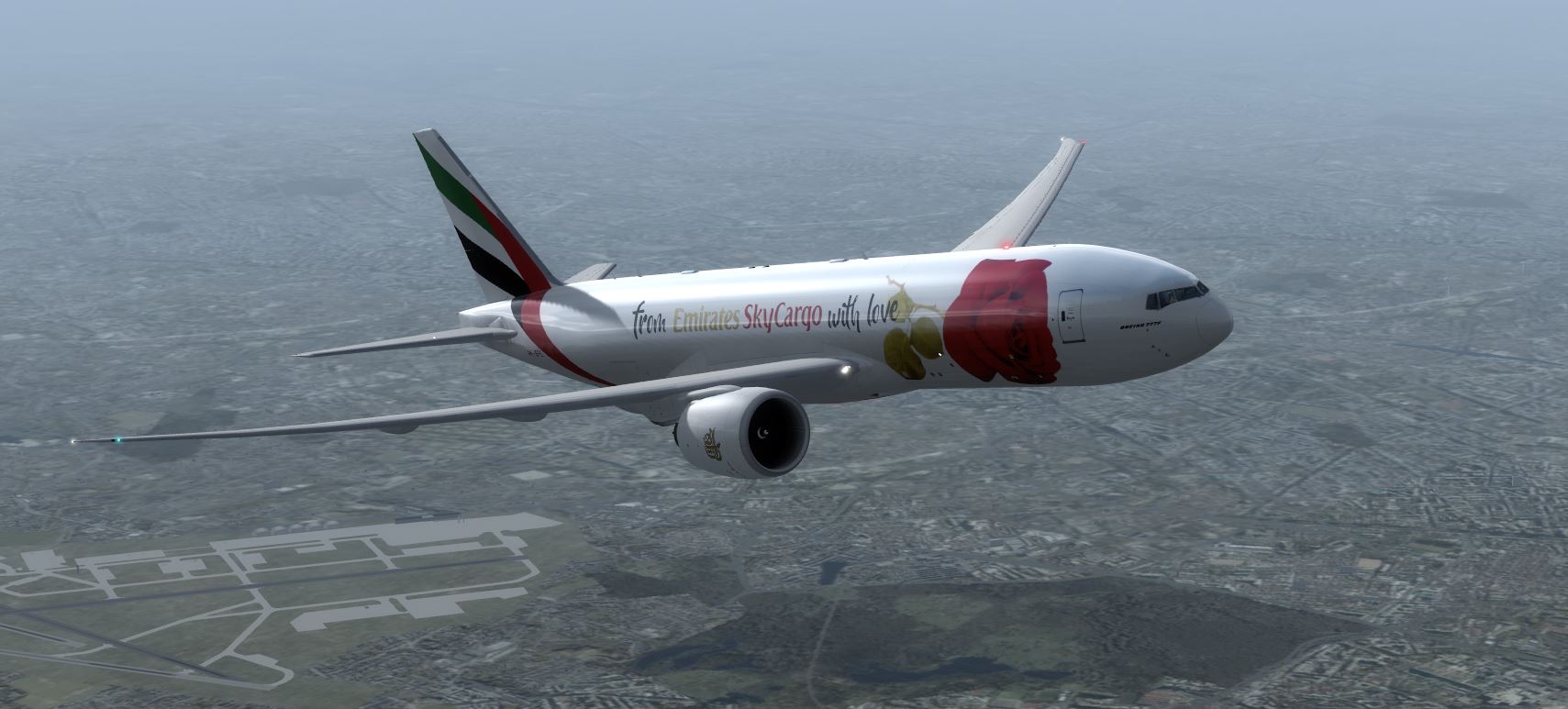 B777 Cargo Emirate Red Rose-3052 