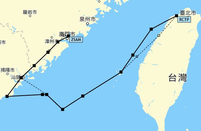 關於台北桃園機場飛廈門高崎機場的航路我有個疑問-170 