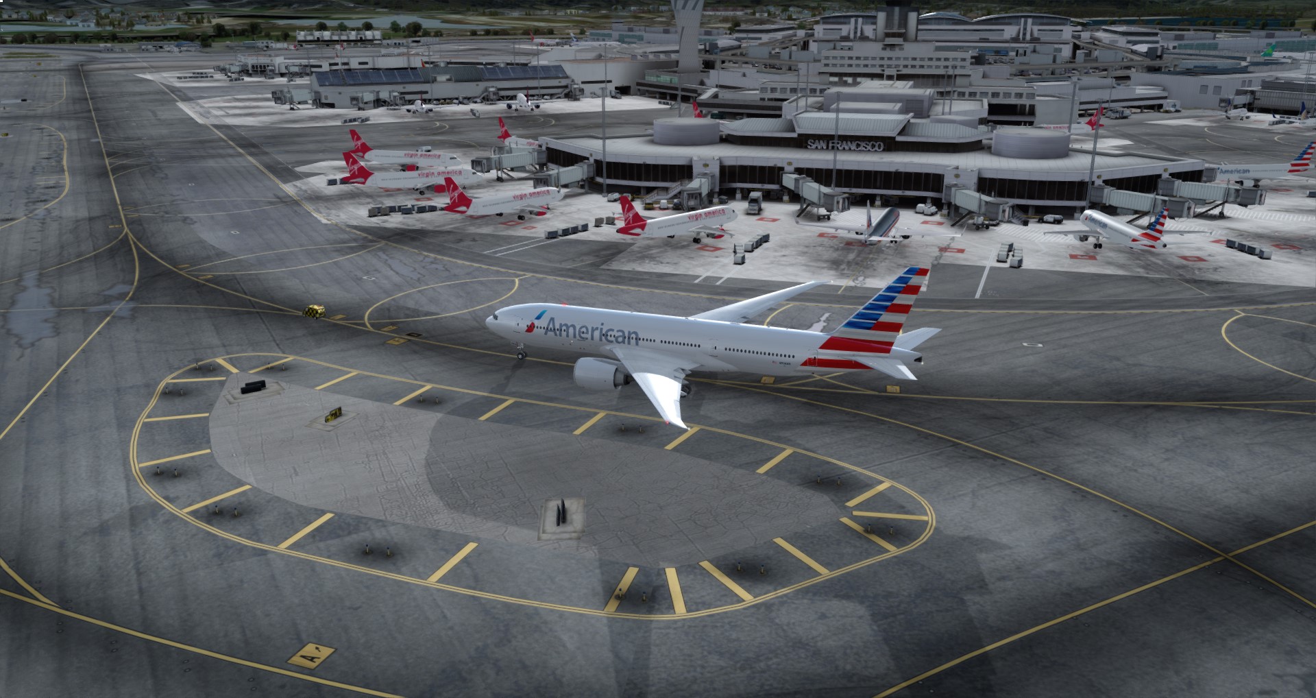 P3D V4 77L American Airlines CYUL-KSFO-9888 