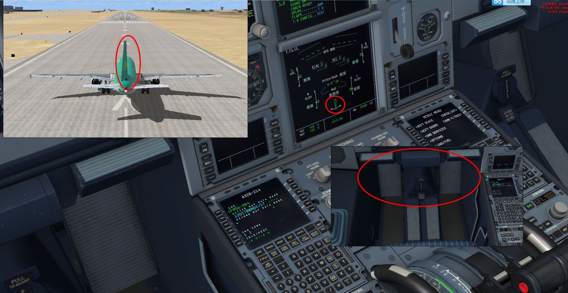 aerosoft a320踩rudder踏板和flight control显示怎么都不会动?-6820 