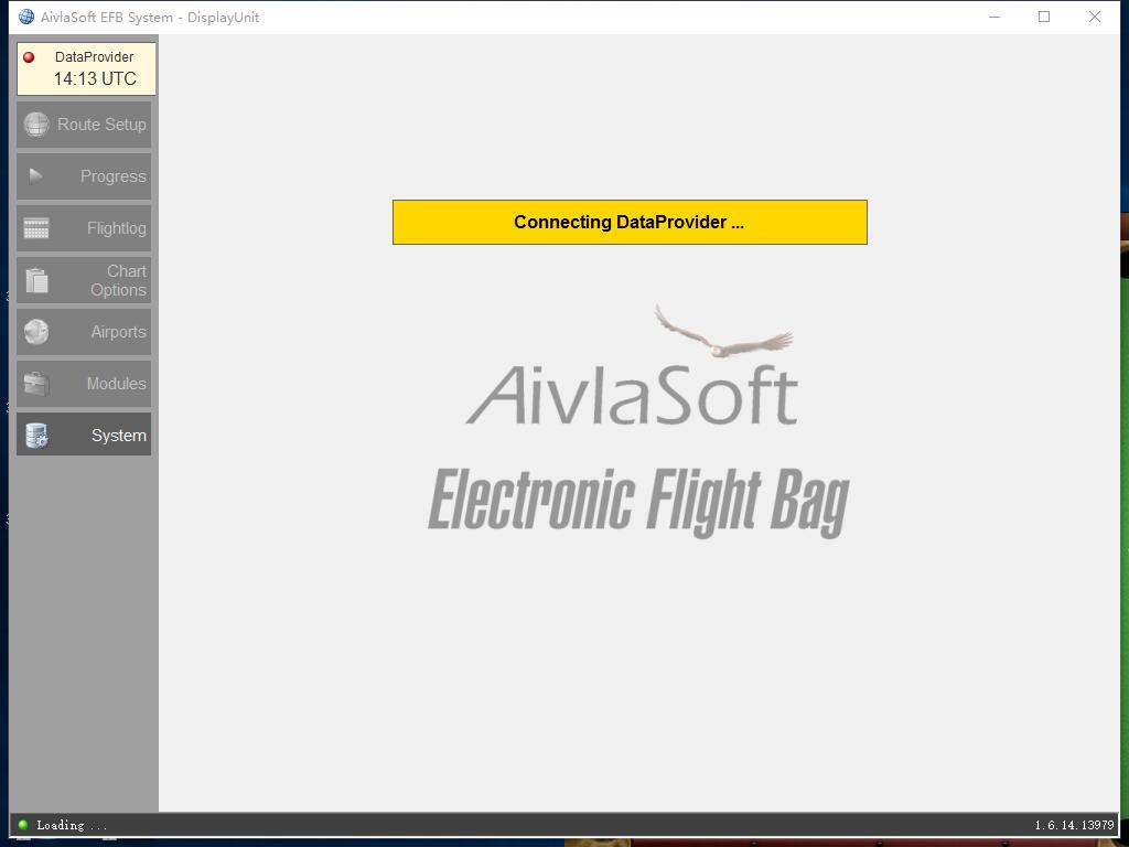 电子飞行包AivlaSoft EFB DisplayUnit V1.6.14存在Connecting DataProvider...-2259 