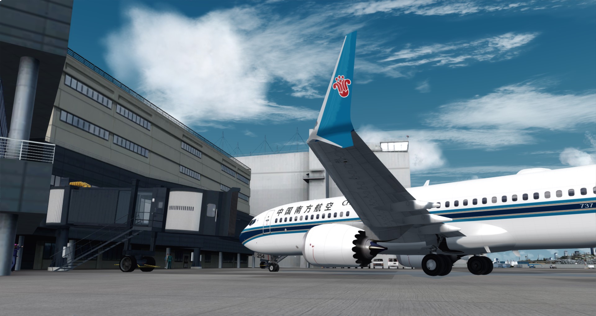 P3D V4 南航737 MAX 8 西雅图机场KBFI接机回国-1446 