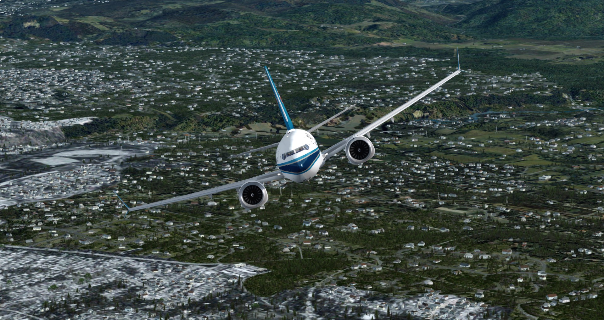 P3D V4 南航737 MAX 8 西雅图机场KBFI接机回国-8351 