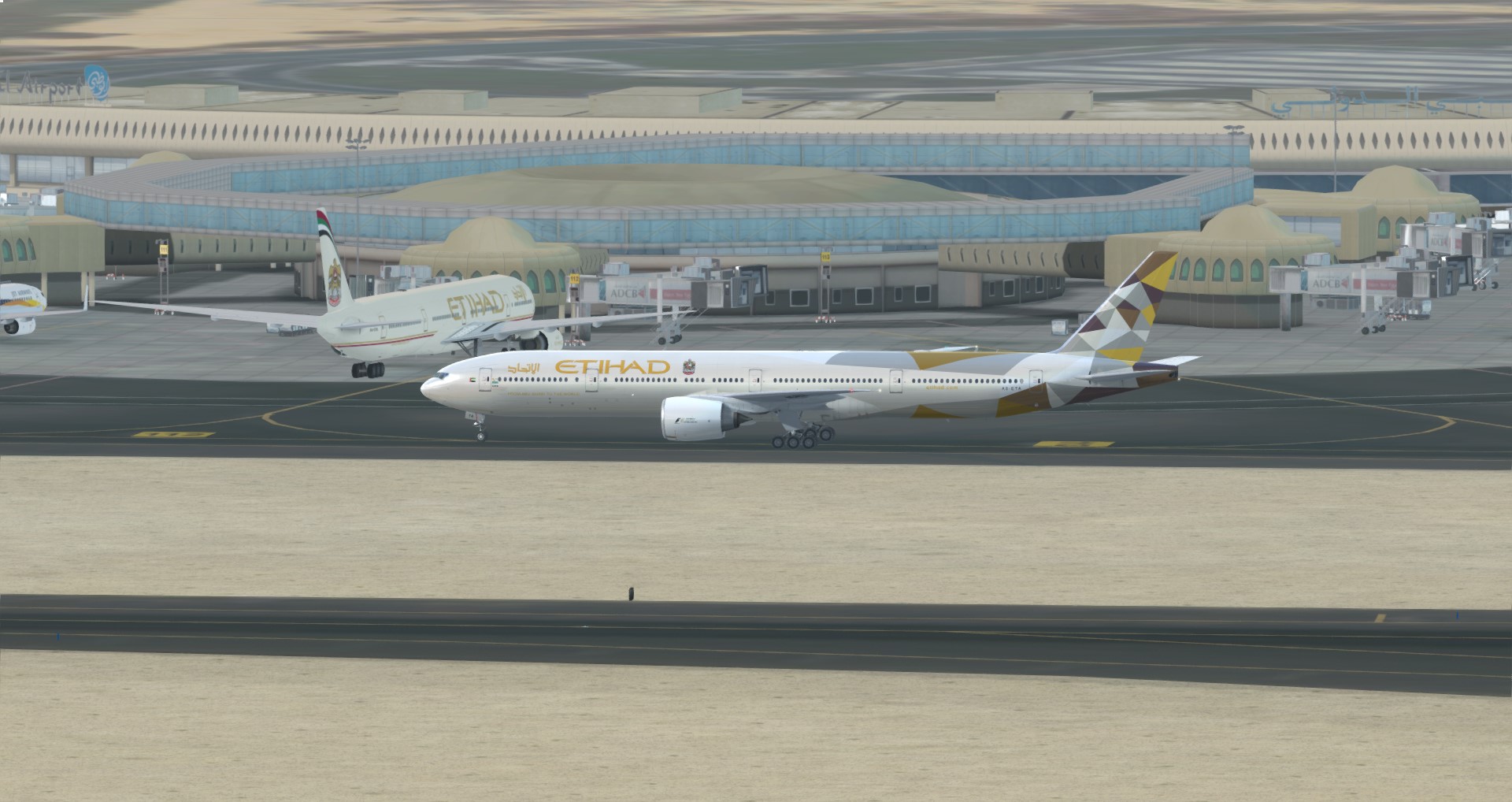 P3D V4 77W Etihad Airways OMAA-LEBL-3101 