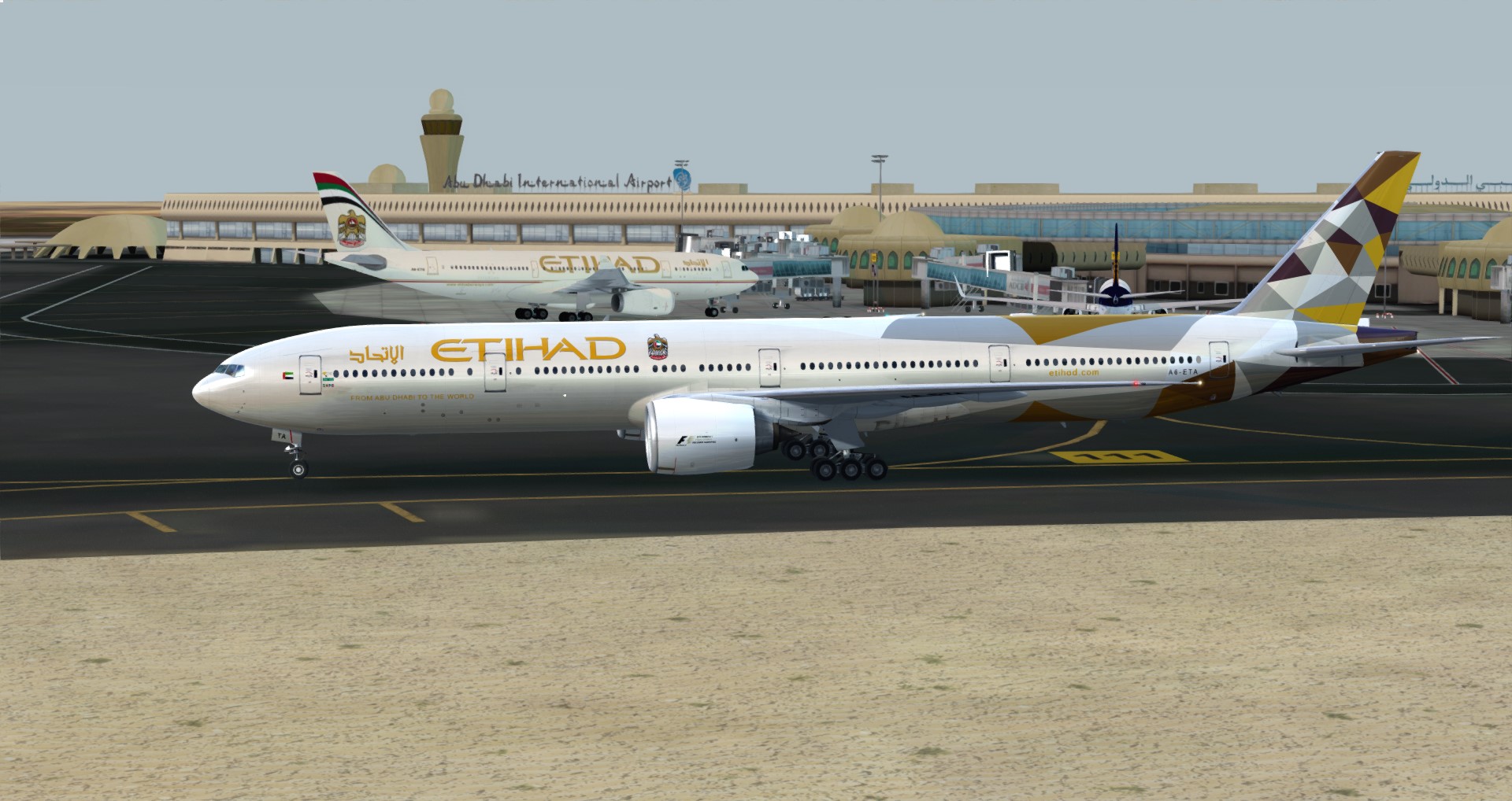 P3D V4 77W Etihad Airways OMAA-LEBL-2326 