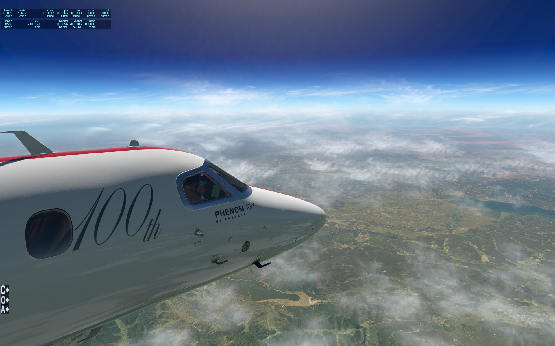 XPLANE-11 41000英尺下的长春上空-2383 