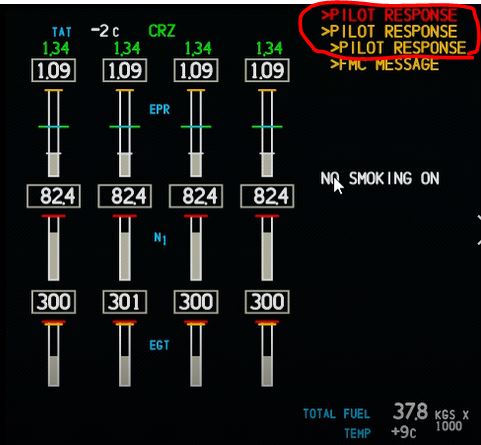 PMDG747的PILOT RESPONSE的错误要怎么解决?-9891 