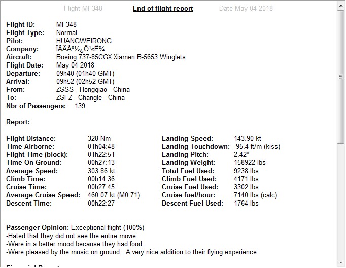 上海虹桥T2、10；00起11；40降落福州长乐MF8501-5354 