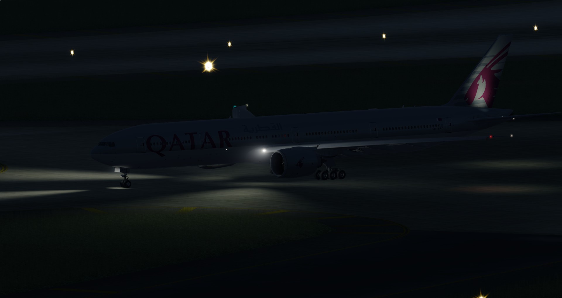 P3D V4 77W Qatar Airways ZGGG-OTHH-9519 