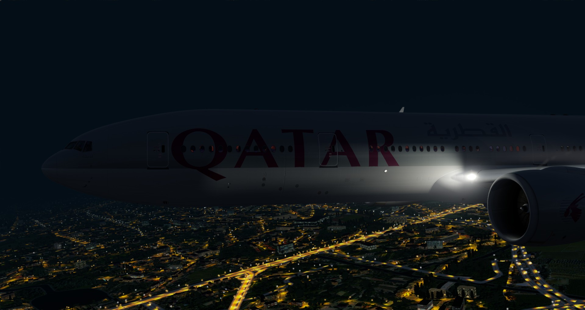 P3D V4 77W Qatar Airways ZGGG-OTHH-4812 