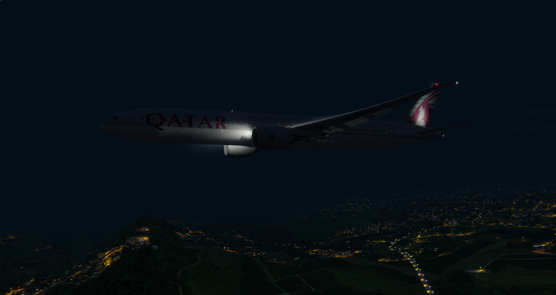 P3D V4 77W Qatar Airways ZGGG-OTHH-9979 