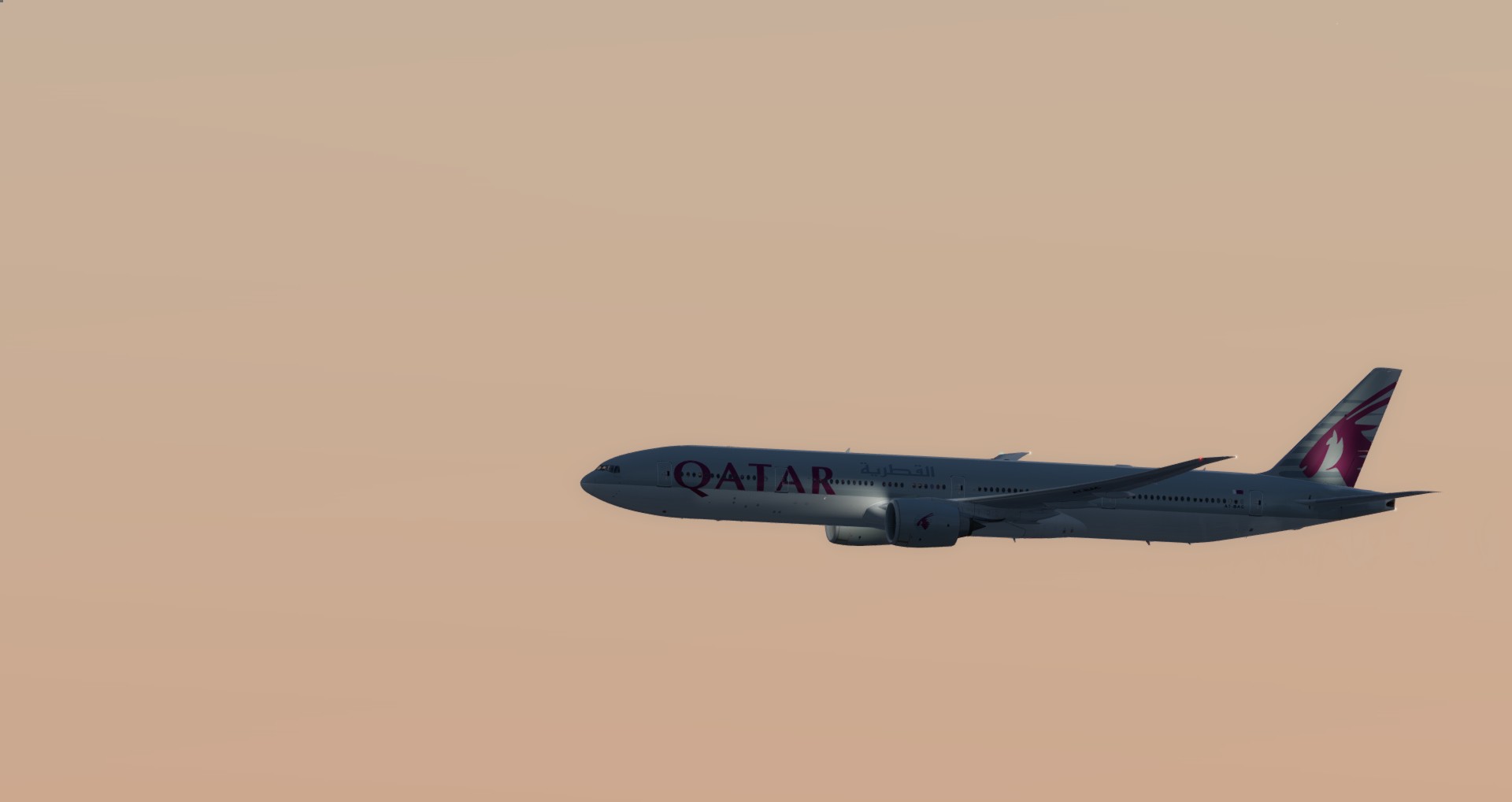 P3D V4 77W Qatar Airways ZGGG-OTHH-427 