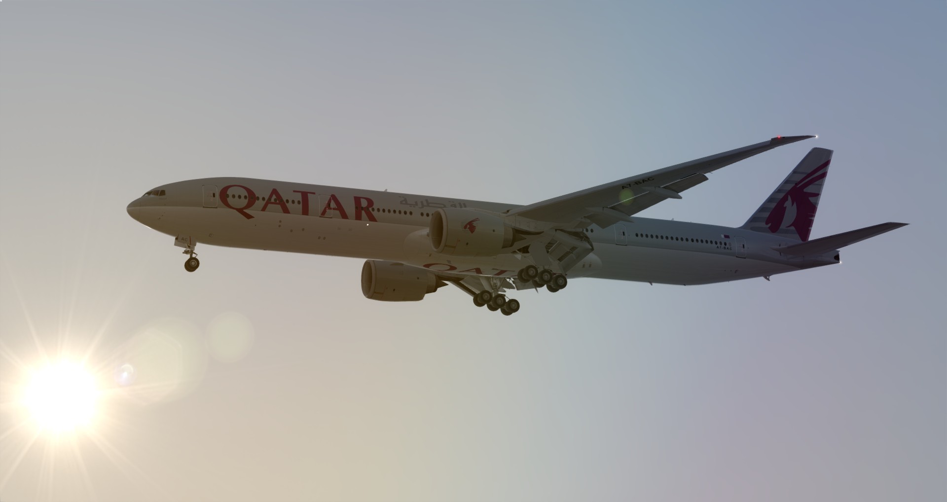 P3D V4 77W Qatar Airways ZGGG-OTHH-498 