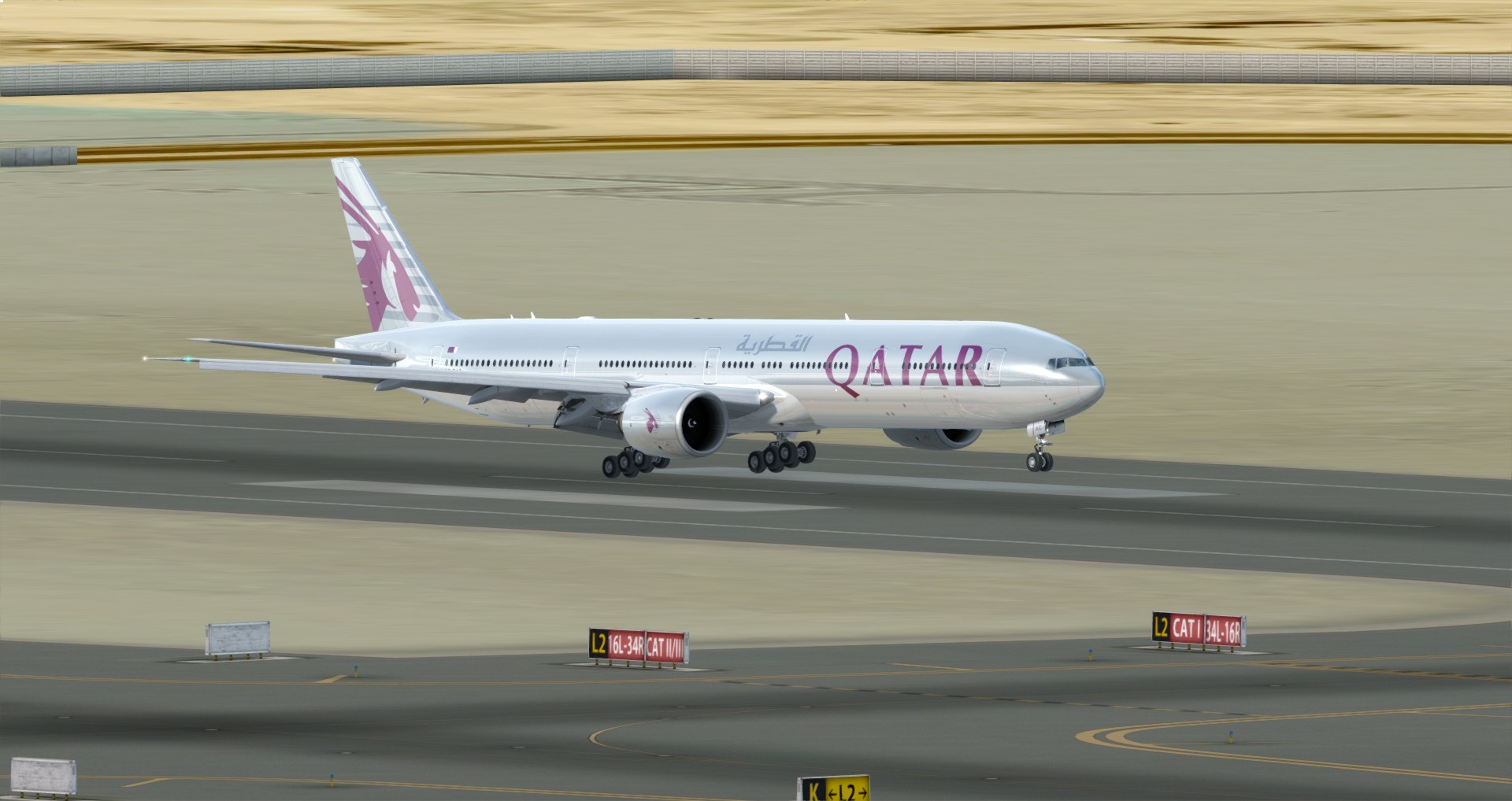 P3D V4 77W Qatar Airways ZGGG-OTHH-6110 