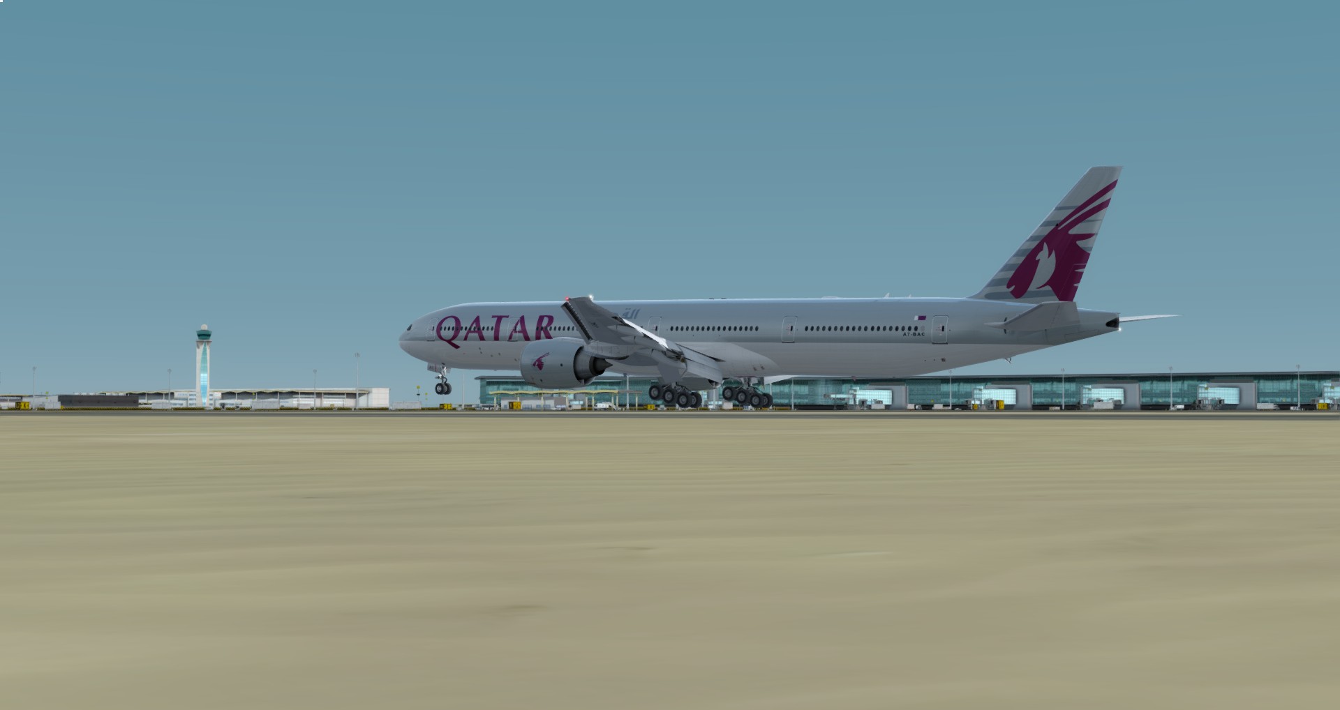 P3D V4 77W Qatar Airways ZGGG-OTHH-5866 