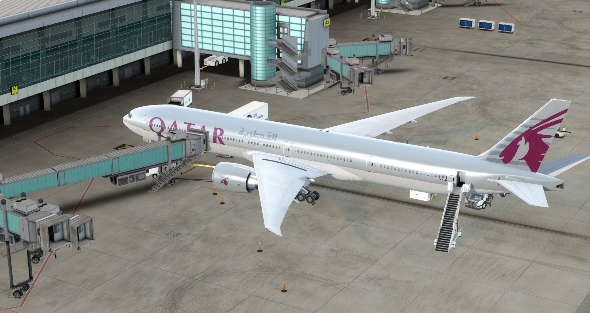 P3D V4 77W Qatar Airways ZGGG-OTHH-4366 